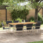 Garten Essgruppe 9 pcs Braun Massivholz Akazie
