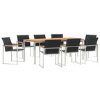 Garten Essgruppe 9 pcs Braun Massivholz Akazie