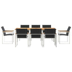Garten Essgruppe 9 pcs Braun Massivholz Akazie