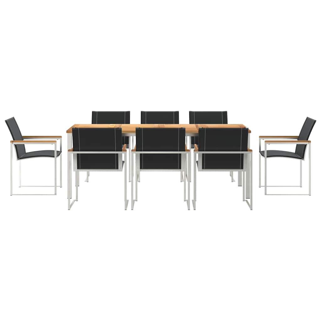 Garten Essgruppe 9 pcs Braun Massivholz Akazie