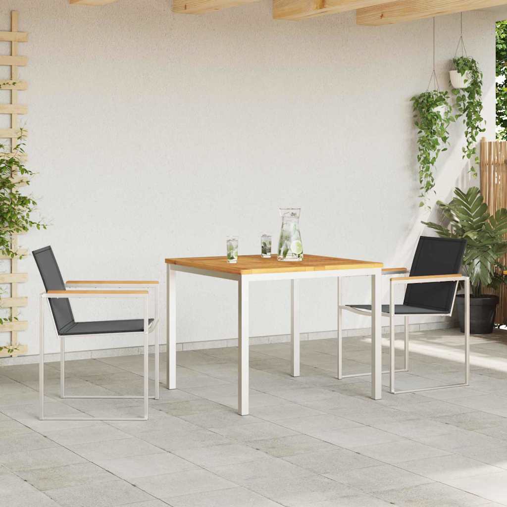 Garten Essgruppe 3 pcs Braun Massivholz Teak