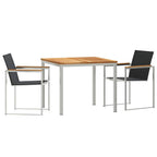 Garten Essgruppe 3 pcs Braun Massivholz Teak