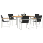 Garten Essgruppe 7 pcs Braun Massivholz Teak