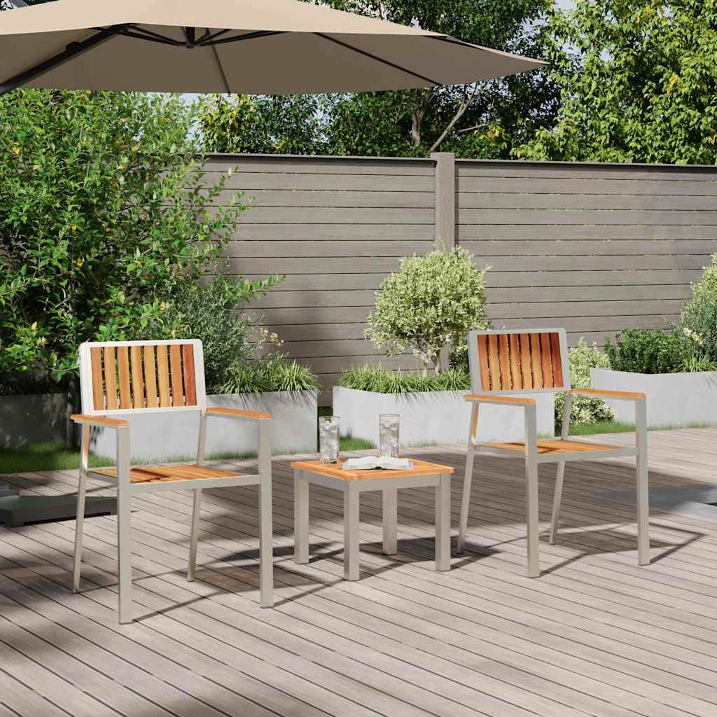 Garten Essgruppe 3 pcs Braun Massivholz Akazie