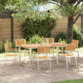 Gartenstuhl 6 pcs Braun 56 x 54,5 x 87 cm Massivholz Teak