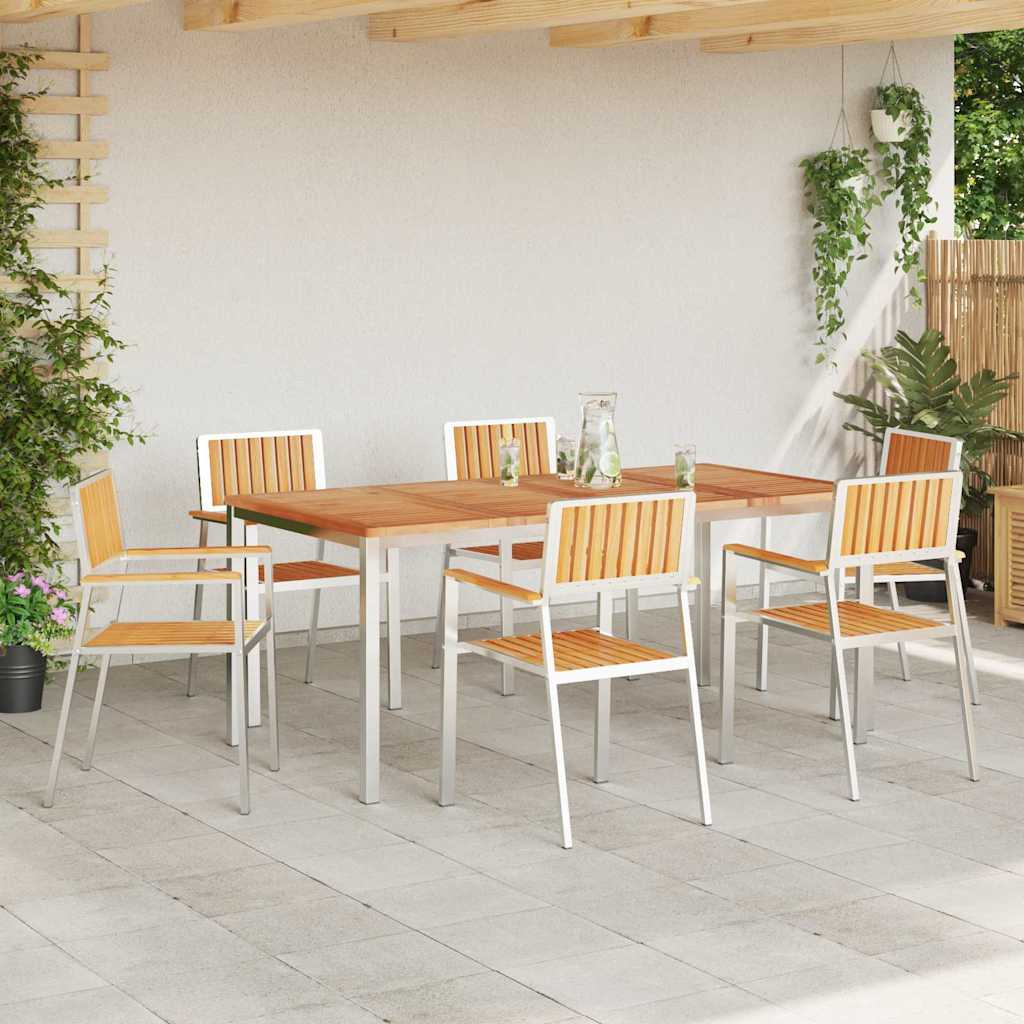 Gartenstuhl 6 pcs Braun 56 x 54,5 x 87 cm Massivholz Teak