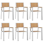 Gartenstuhl 6 pcs Braun 56 x 54,5 x 87 cm Massivholz Teak