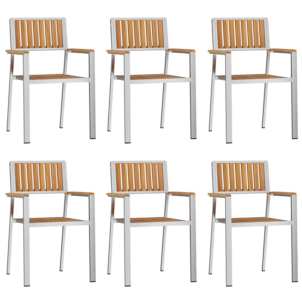 Gartenstuhl 6 pcs Braun 56 x 54,5 x 87 cm Massivholz Teak