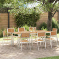 Gartenstuhl 8 pcs Braun 56 x 54,5 x 87 cm Massivholz Teak