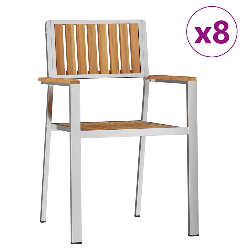 Gartenstuhl 8 pcs Braun 56 x 54,5 x 87 cm Massivholz Teak