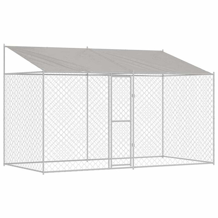 Hundekäfig Silber 400 x 200 x 256 cm Verzinkter Stahl