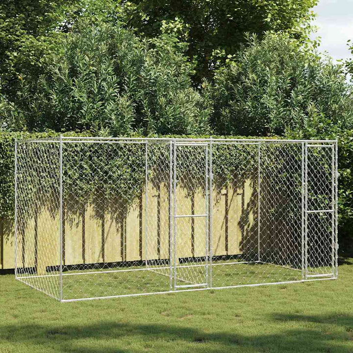 Hundekäfig Silber 400 x 200 x 200 cm Verzinkter Stahl