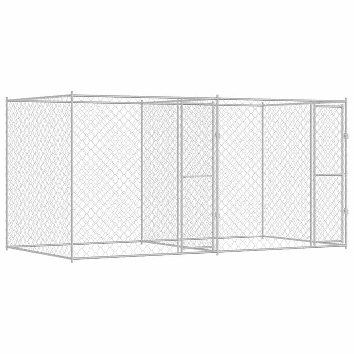 Hundekäfig Silber 400 x 200 x 200 cm Verzinkter Stahl