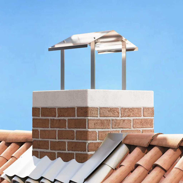Kaminhaube Silber 40 x 40 x 37.5 cm Edelstahl