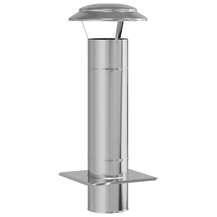 Kaminverlängerung Silber 25 x 25 x 65 cm Edelstahl