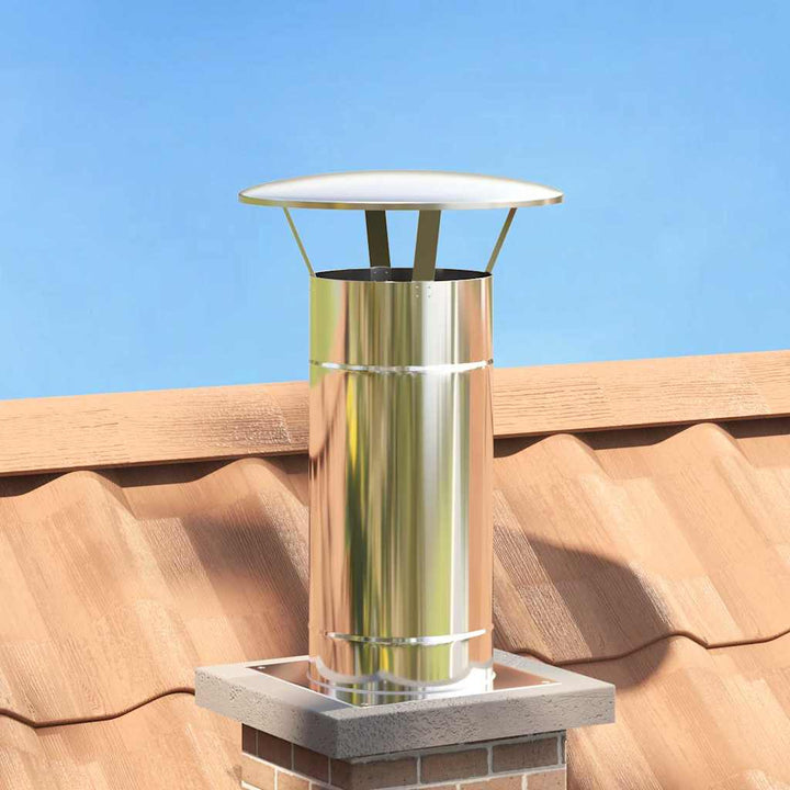 Regenabdeckung Schornstein Silber 35 x 35 x 20 cm Edelstahl