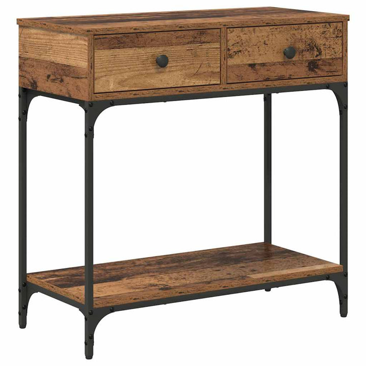 Konsolentisch mit Regal Altholz 75 x 34.5 x 75 cm Holzwerkstoff