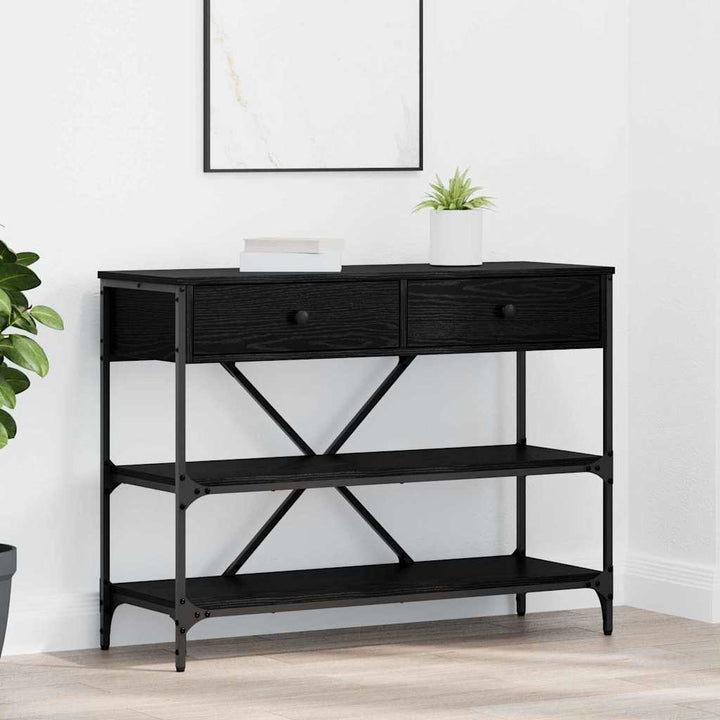 Konsolentisch mit Schubladen mit Regal Sonstiges Schwarze Eiche