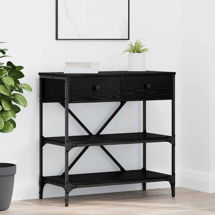Konsolentisch mit Schubladen mit Regal Sonstiges Schwarze Eiche