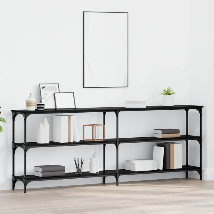 Konsolentisch mit Regal Schwarze Eiche 200 x 29 x 75 cm