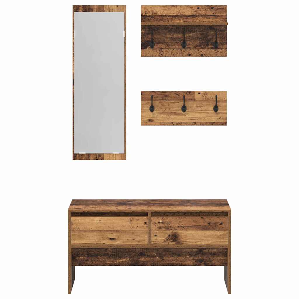 Flurmöbel-Set mit Schubladen 4 pcs Altholz Holzwerkstoff