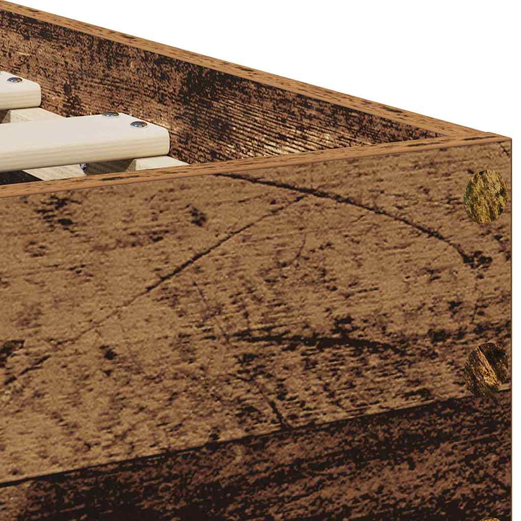 Bettrahmen mit Kopfteil Altholz 90 x 200 cm Holzwerkstoff