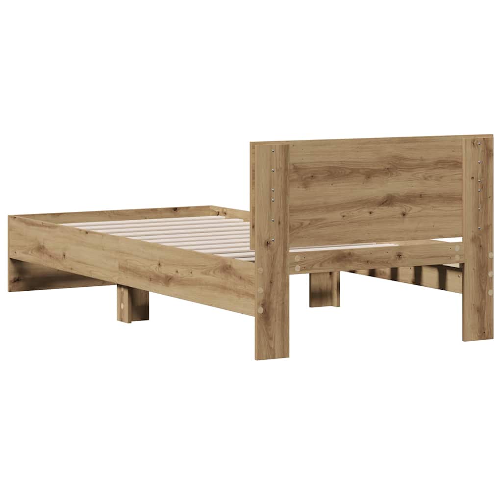 Bettrahmen mit Kopfteil Artisan-Eiche 90 x 190 cm Holzwerkstoff