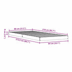 Bodenbettrahmen Weiß 80 x 210 cm Massives Kiefernholz