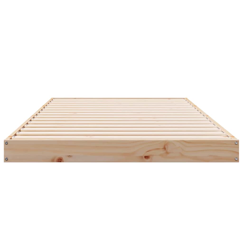 Bodenbettrahmen Natur 80 x 220 cm Massives Kiefernholz