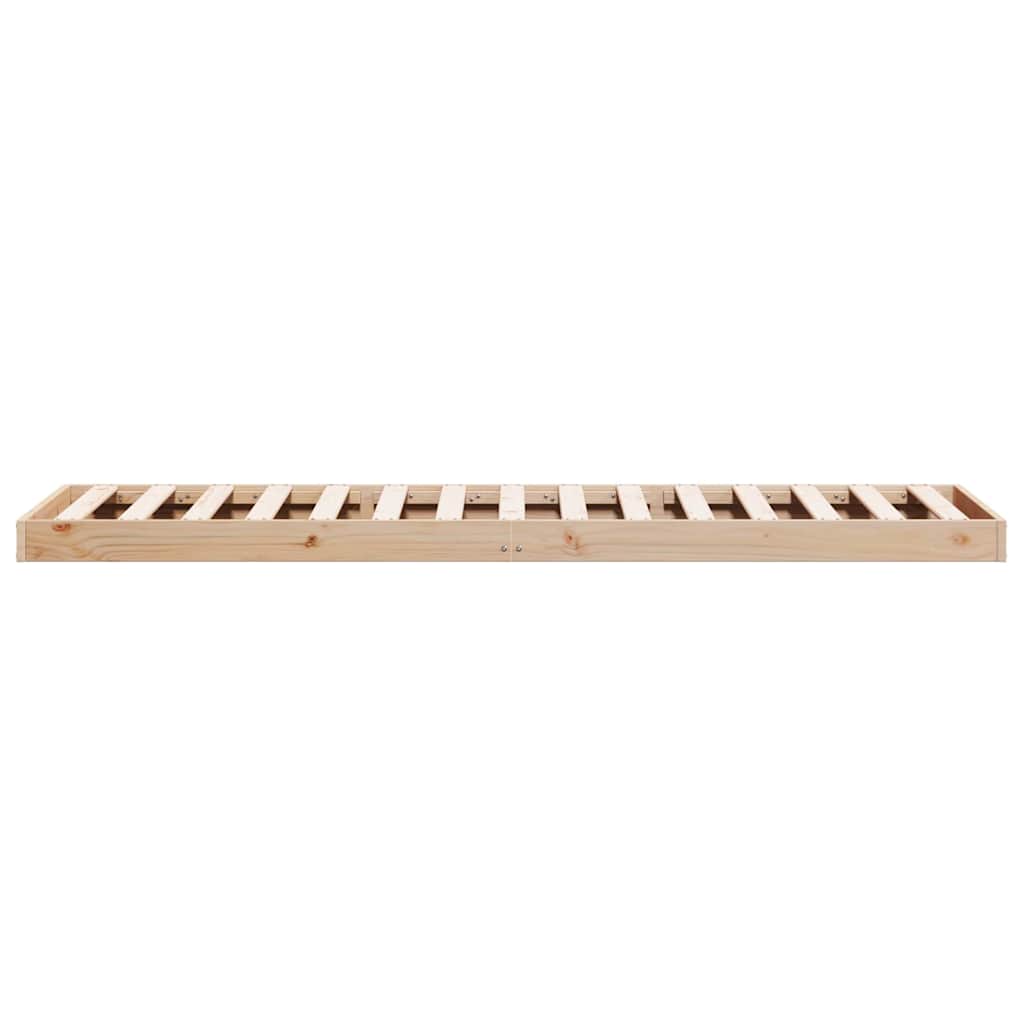 Bodenbettrahmen Natur 90 x 220 cm Massives Kiefernholz