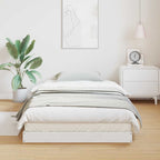 Bodenbettrahmen Weiß 90 x 220 cm Massives Kiefernholz