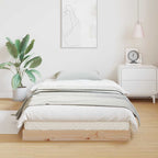 Bodenbettrahmen Natur 100 x 220 cm Massives Kiefernholz