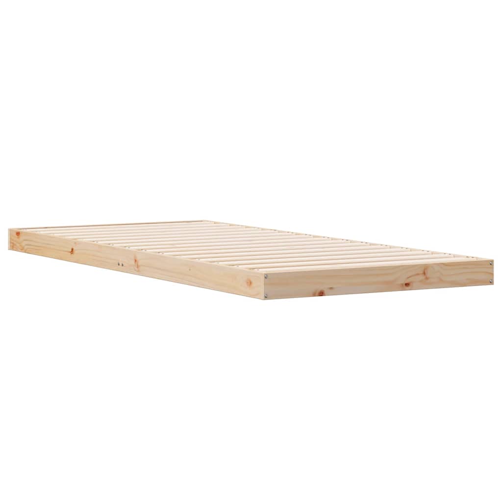 Bodenbettrahmen Natur 100 x 220 cm Massives Kiefernholz