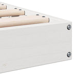 Bodenbettrahmen Weiß 100 x 220 cm Massives Kiefernholz