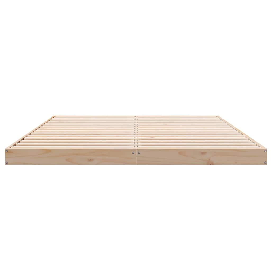 Bodenbettrahmen Natur 160 x 220 cm Massives Kiefernholz