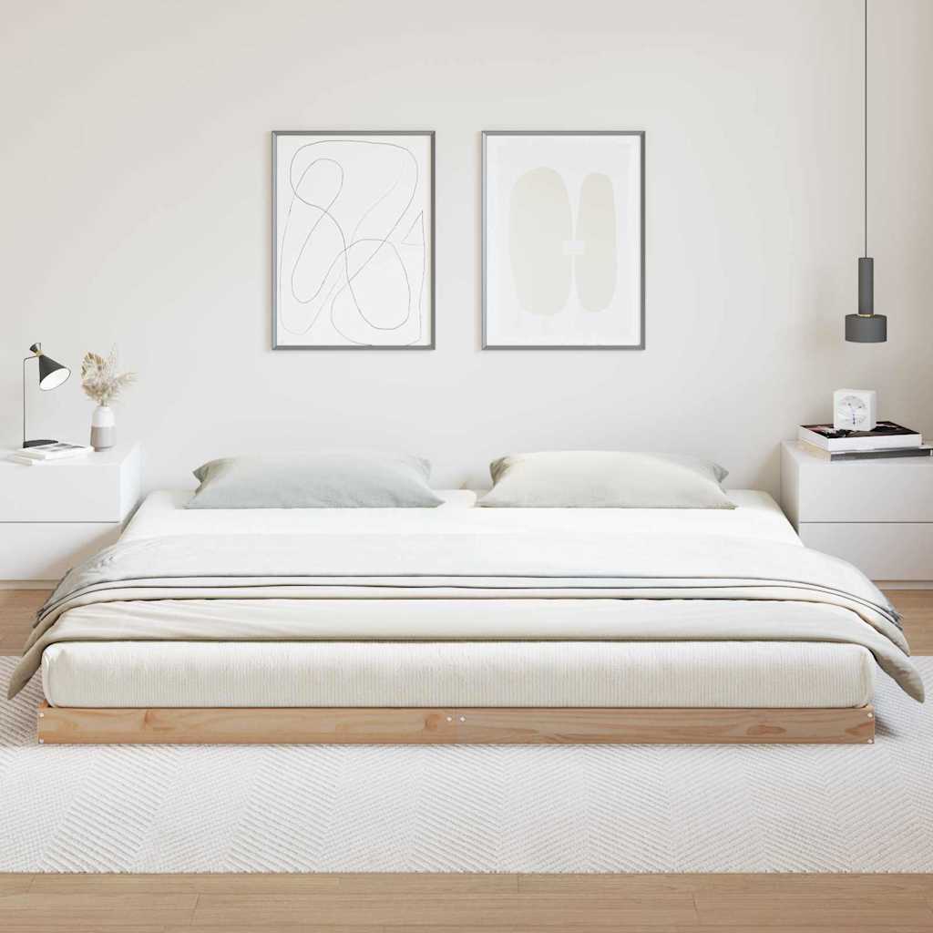 Bodenbettrahmen Natur 180 x 220 cm Massives Kiefernholz