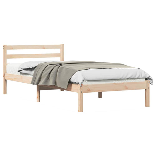 Bettrahmen Braun 215,5 x 85,5 x 69,5 cm Massivholz Kiefer