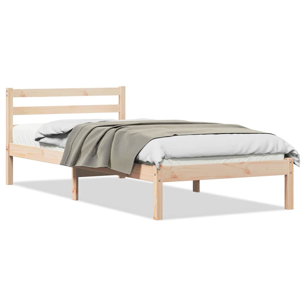 Bettrahmen Braun 215,5 x 95,5 x 69,5 cm Massivholz Kiefer