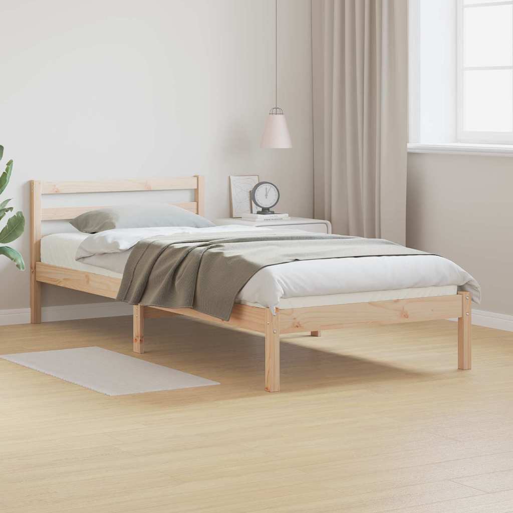 Bettrahmen Braun 215,5 x 105,5 x 69,5 cm Massivholz Kiefer