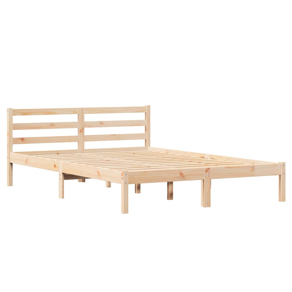 Bettrahmen Braun 215,5 x 145,5 x 69,5 cm Massivholz Kiefer