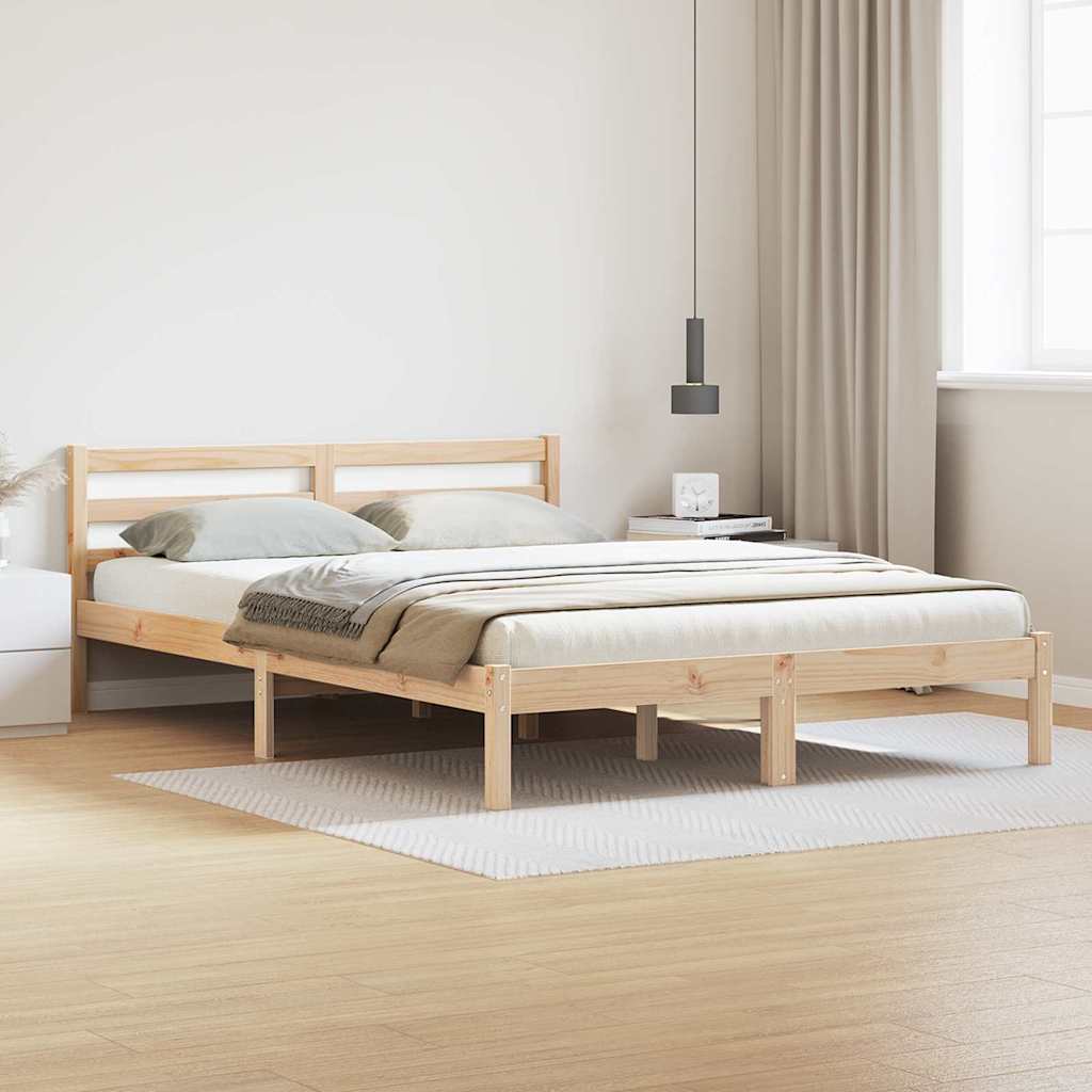 Bettrahmen Braun 215,5 x 165,5 x 69,5 cm Massivholz Kiefer