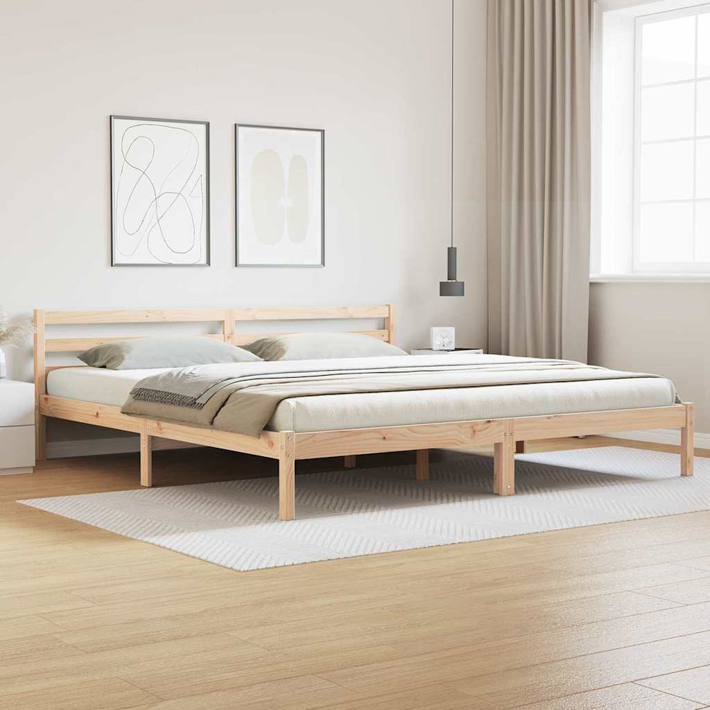 Bettrahmen Braun 215,5 x 205,5 x 69,5 cm Massivholz Kiefer
