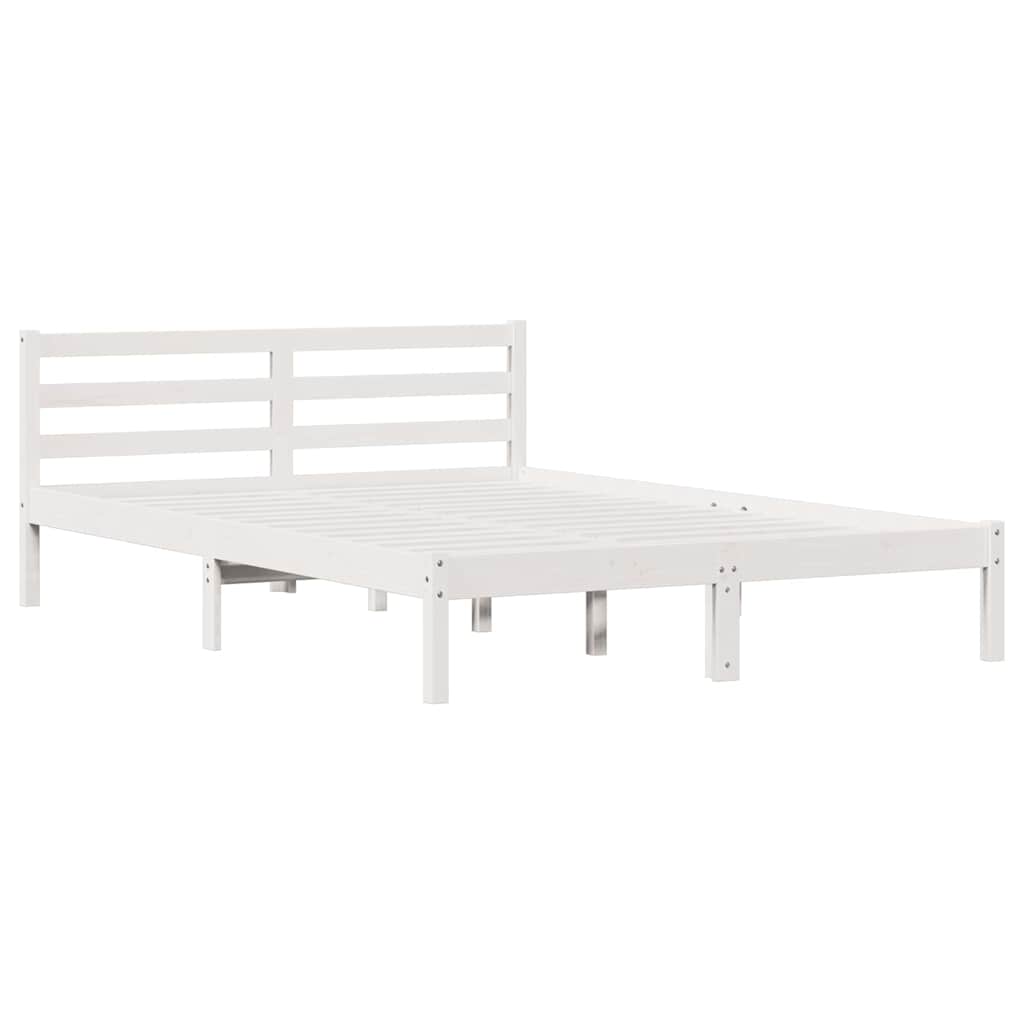 Bettrahmen Weiß 225,5 x 165,5 x 69,5 cm Massivholz Kiefer