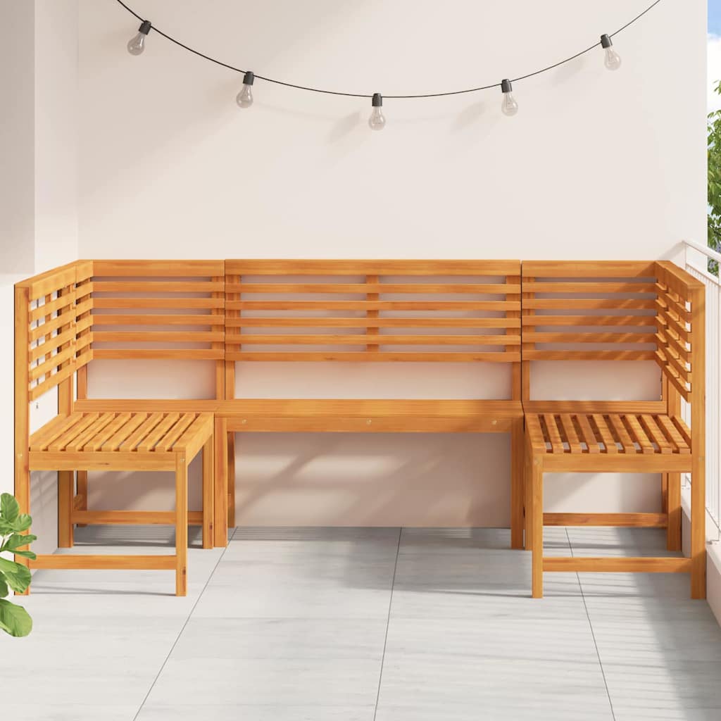 Gartenbänke Set 5 pcs Braun Massivholz Akazie