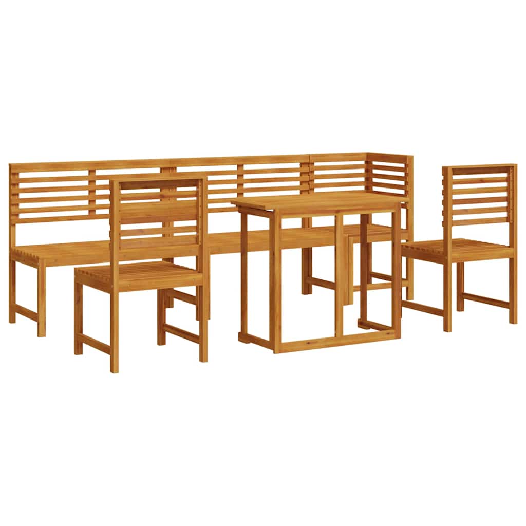 Garten Bistro Set 6 pcs Braun Massivholz Akazie