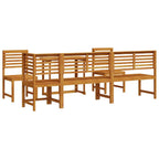 Garten Bistro Set 6 pcs Braun Massivholz Akazie