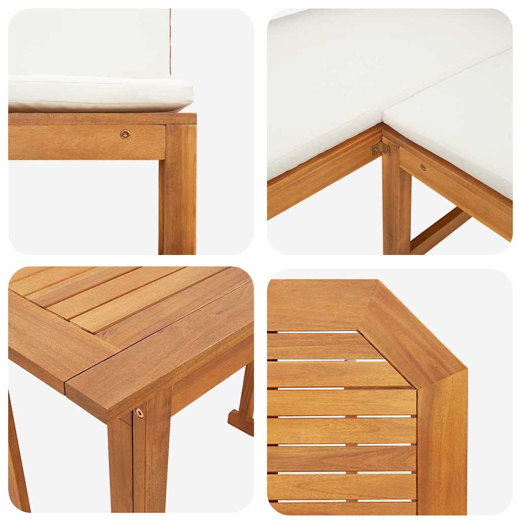 Gartenbänke Set 2 pcs Braun Massivholz Akazie