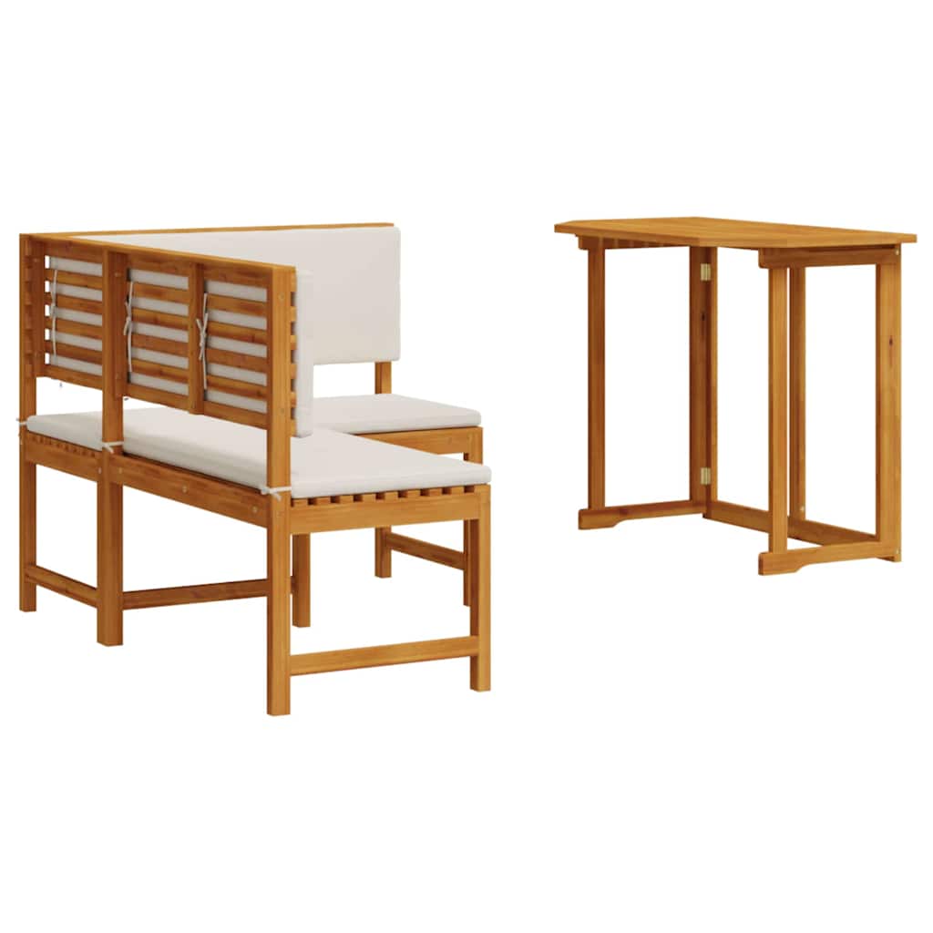 Gartenbänke Set 2 pcs Braun Massivholz Akazie