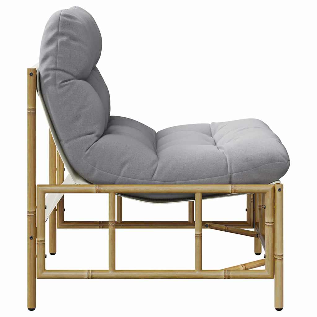 Outdoor-Sitzplätze mit Kissen 2 pcs Hellgrau Stahl
