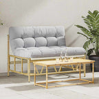 Outdoor-Sitzplätze mit Kissen Hellgrau 110 x 74,5 x 71 cm Stahl